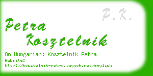 petra kosztelnik business card